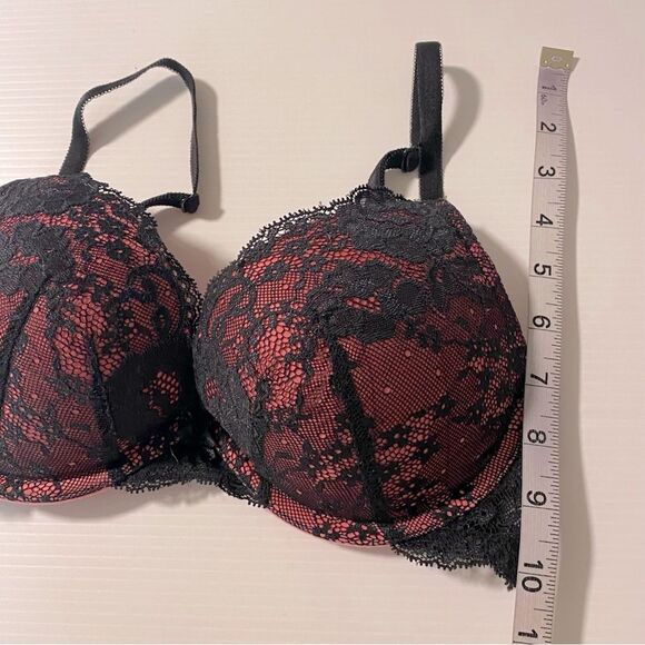 Victoria’s Secret Dream Angels push up Black pink Lace sexy Bra 34C - Picture 2 of 10